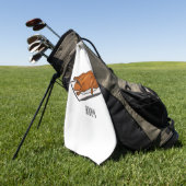 北京ダック漫画イラストレーション ゴルフタオル (グリーン)