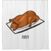 北京ダック漫画イラストレーション シャワーカーテン (正面)