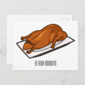 北京ダック漫画イラストレーション ポストカード (正面/裏面)