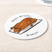 北京ダック漫画イラストレーション ラウンドペーパーコースター (アングル)