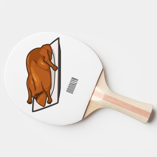 北京ダック漫画イラストレーション 卓球ラケット (横)