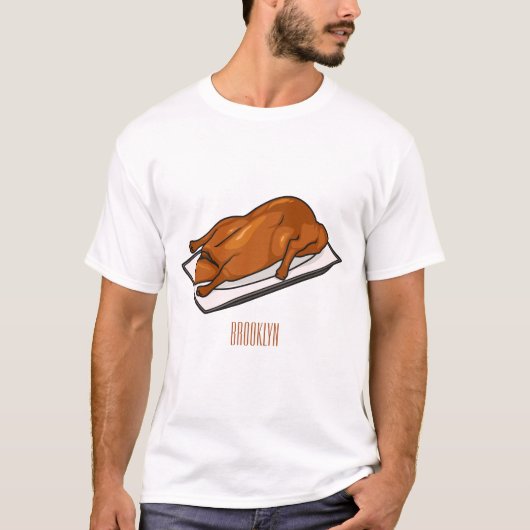 北京ダック漫画イラストレーション Tシャツ (正面)
