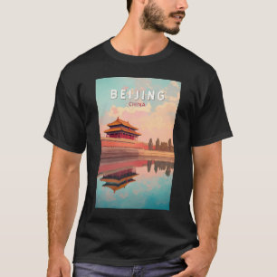 北京中国イラストレーショントラベルアートヴィンテージ Tシャツ