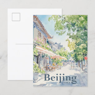 北京中国ウォーター絵を描カラーズトラベル ポストカード