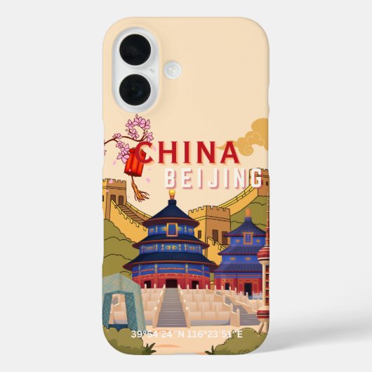 北京中国旅行ポスター | アジアの都市の壁のアート Case-Mate iPhoneケース (裏面)