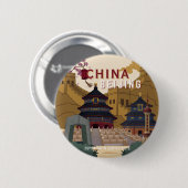 北京中国旅行ポスター | ビンテージイラスト 缶バッジ (正面&裏面)