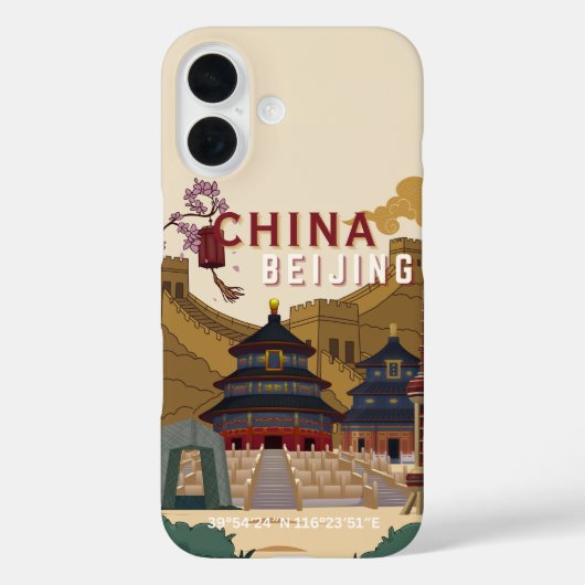 北京中国旅行ポスター | ビンテージイラスト Case-Mate iPhoneケース (裏面)