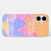 北京中国旅行ポスター | ピンク＆ブルーパステル Case-Mate iPhoneケース (裏面 (横))
