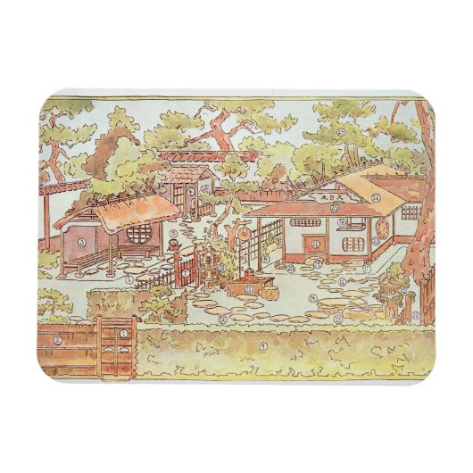 北京元明元の庭園1783年~86年(彫刻) マグネット (横)