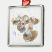 北京犬のお祝いグループ メタルオーナメント (左)