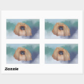 北京犬のアイスプリンセス 長方形シール (シート)