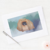 北京犬のアイスプリンセス 長方形シール (封筒)