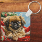 北京犬のクリスマス キーホルダー (裏面)