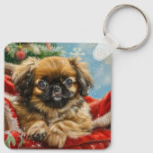 北京犬のクリスマス キーホルダー (裏面)