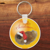 北京犬のクリスマス キーホルダー (正面)