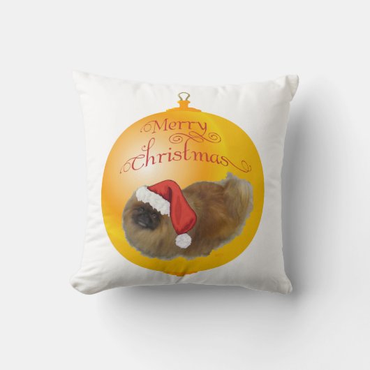北京犬のクリスマス クッション (正面)