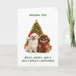 北京犬のクリスマス シーズンカード