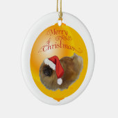 北京犬のクリスマス セラミックオーナメント (右)