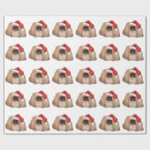 北京犬のクリスマス ラッピングペーパー (フラット)