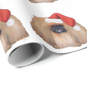 北京犬のクリスマス ラッピングペーパー (ロールコーナー)