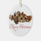 北京犬のグループ クリスマス セラミックオーナメント (右)