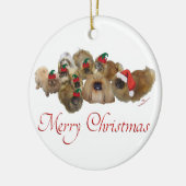 北京犬のグループ クリスマス セラミックオーナメント (左)