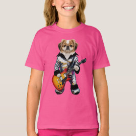 北京犬のロック・スター キッズTシャツ Tシャツ