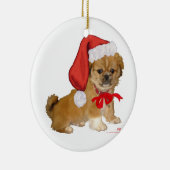北京犬の子犬のクリスマス セラミックオーナメント (右)