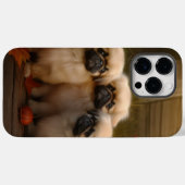 北京犬の子犬の秋の喜びのパンプキン Case-Mate iPhoneケース (裏面 (横))