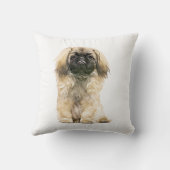 北京犬の水彩画アート クッション (裏面)