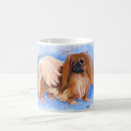 北京犬の真っ青 コーヒーマグカップ (中央)
