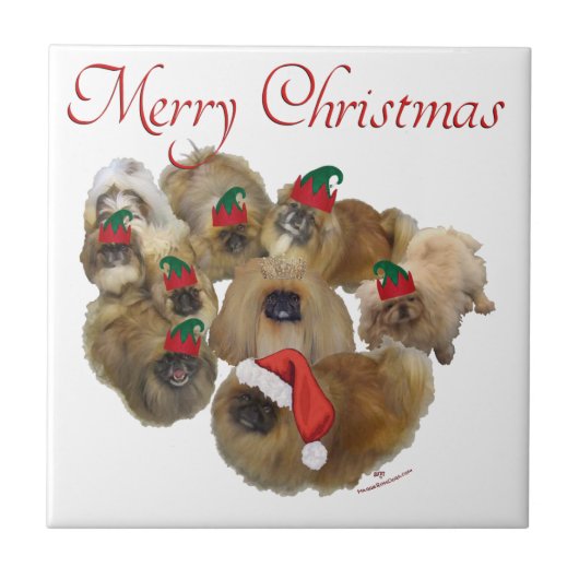 北京犬グループのクリスマス タイル (正面)