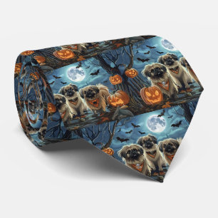 北京犬ハロウィーンおばけ ネクタイ