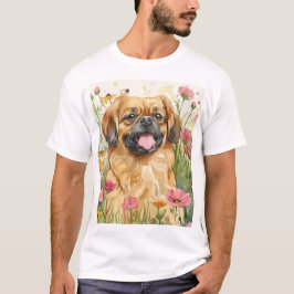 北京犬パパTシャツ – 水彩画 Tシャツ