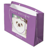 北京犬「ハッピーバースデー」抱き枕。 ラージペーパーバッグ (裏面アングル)