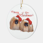 北京犬 メリークリスマス セラミックオーナメント (左)