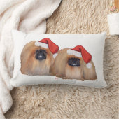北京犬 メリークリスマス ランバークッション (ブランケット)