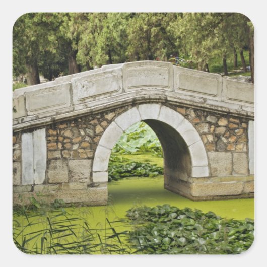 北京頤和園の橋 スクエアシール (正面)