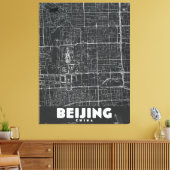 北京 中国 ビンテージ 旅行地図 キャンバスプリント (インサイチュ (リビング))