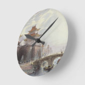 北京、c.1850 (色のlitho)の西部のゲート ラウンド壁時計 (傾斜)