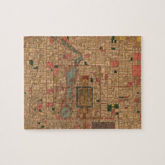 北京China (1914年)のヴィンテージの地図 ジグソーパズル (横)