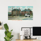 北側の高等学校の外観 ポスター (ホームオフィス)