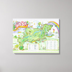 北公園の地図- Allegheny郡、ピッツバーグ、PA キャンバスプリント