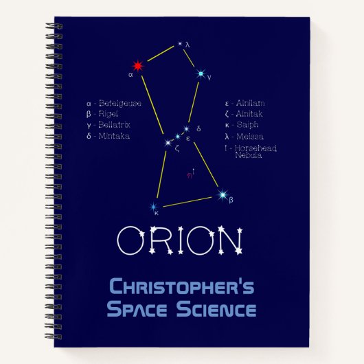 北半球のオリオン座 ノートブック (正面)