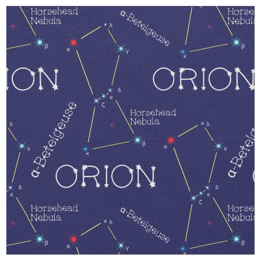 北半球のオリオン座 ファブリック (クローズアップ)