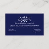 北半球のオリオン座 名刺 (裏面)