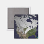 北半球の冬の雪の覆い マグネット (正面/裏面)