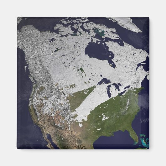 北半球の冬の雪の覆い マグネット (正面)