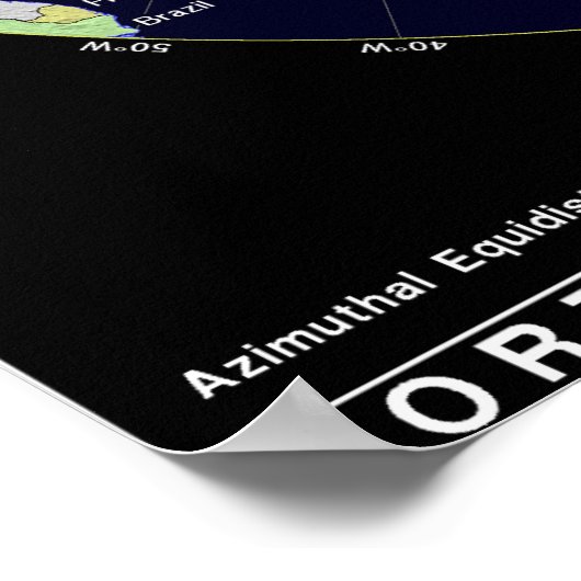 北半球の地図 ポスター (角)