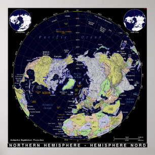 北半球の地図 ポスター